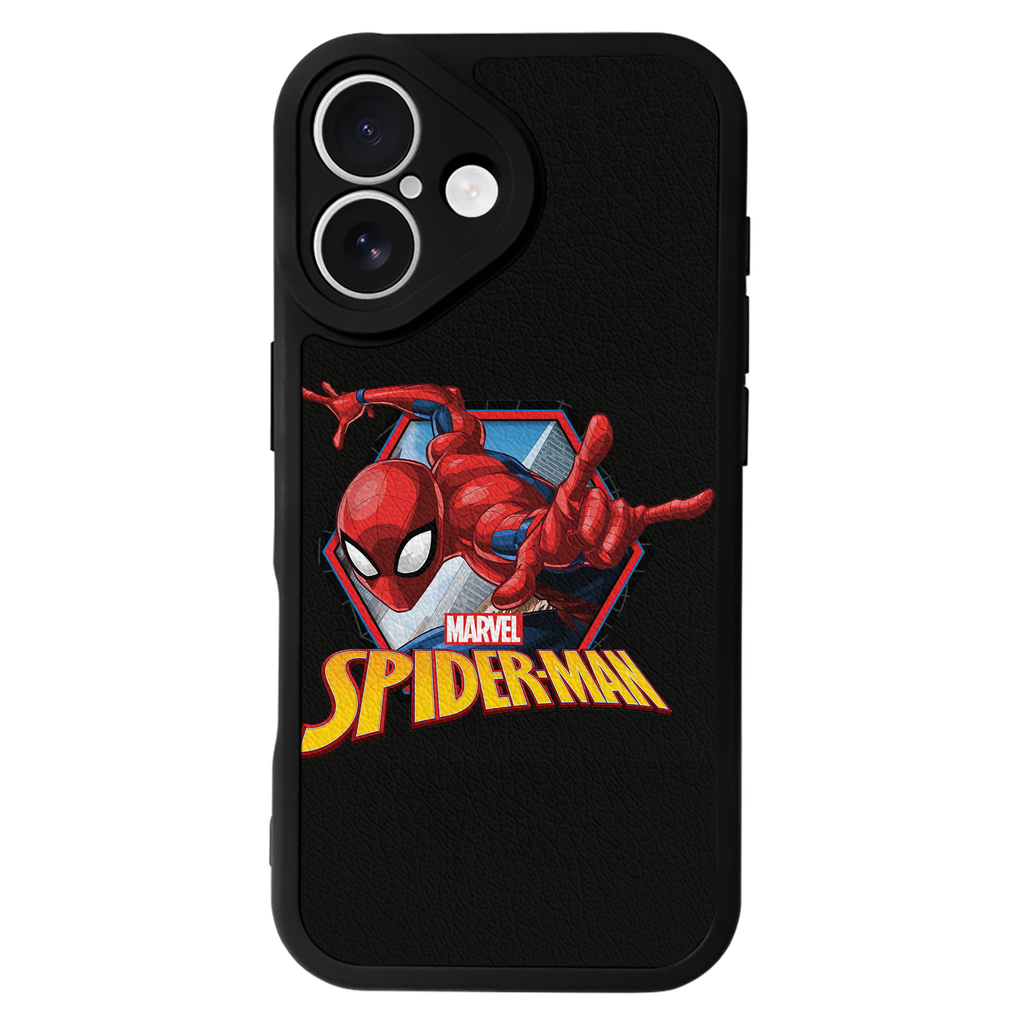 Spider Man スパイダーマン 【iPhone 16シリーズ対応】シリコンスマホケース（レザー調） 材質：シリコン